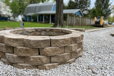 Crushed stone and fire pit for a friend.