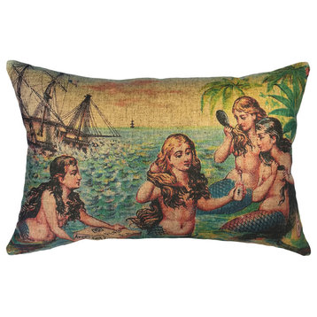 Mermaids Linen Pillow