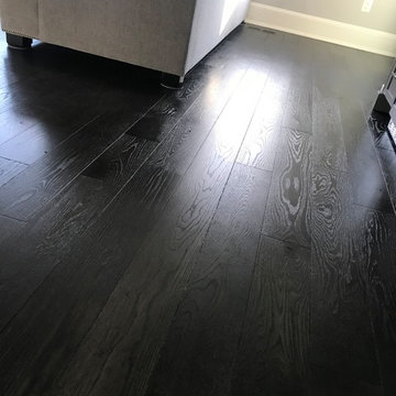 6" Wire Brushed White oak and Herringbone Foyer