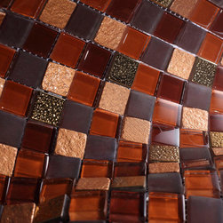 Glossy Jam Raindrop Modern Square Glass Mosaic Tiles - Home Accessories & Decor