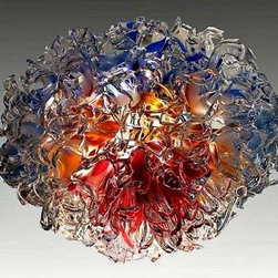 Arctic Fire Blown Glass Chandelier - Chandeliers