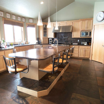 Kitchen Snack Bar Seating-METAL WITH WOOD SEATS