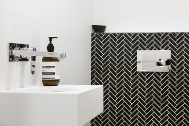 This is an example of a powder room in Melbourne.