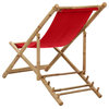 Vidaxl Deck Chair Bamboo and Canvas Red
