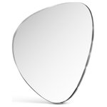 Meridian Furniture - Finch Glass Mirror With Iron Frame, Brushed Silver, 30" H - Count on this Finch silver mirror to reflect your good taste and remarkable style. This artfully designed mirror brings a bit of the art gallery to your home space with its unique shape and simple design. An iron metal frame with a brushed silver finish ensures an eye-grabbing look that instantly draws attention from the moment family and friends enter your room. Use it as a standalone focal point on a large wall or hang it above a bathroom vanity or dressing table for added oomph.