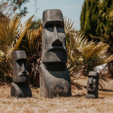 Statue Moai en pierre naturelle