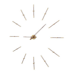 Mel 12n Walnut & Steel Wall Clock - Wall Clocks