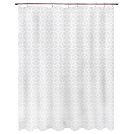Medium Weight Decorative PEVA Shower Curtain Liner, 70"Wx72"H, Geo Frost