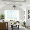 Max 52" 3-Light Farmhouse Industrial Iron/Wood App/Remote LED Ceiling Fan, Nickel/White Maple/Silver