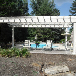White Vinyl Pool Pergola - Pergolas