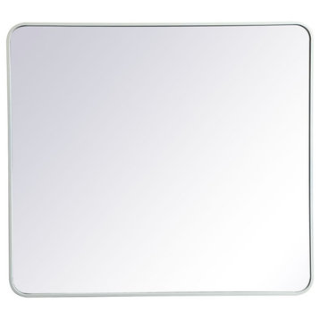 Elegant Decor MR803640WH Soft Corner Metal Rectangular Mirror, 36"x40"