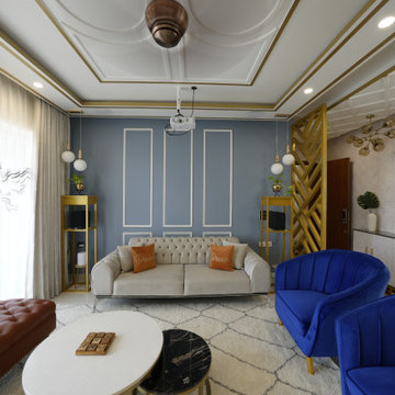 Mr. Bhupendra's 3BHK Apartment | Living Room | SNN Clermont | Bonito Designs | B