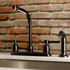 8" Centerset Kitchen Faucet, Sprayer, Oil Rubbed Bronze