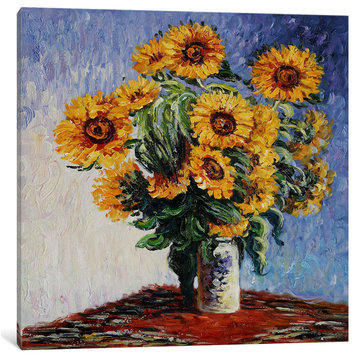 "Sunflowers" by Claude Monet, 37x37x1.5"