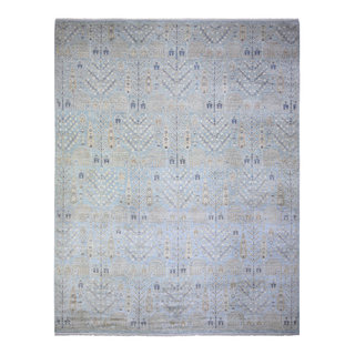 Ruddy Blue Afghan Peshawar Borderless Wool Hand Knotted Oversized Rug ...