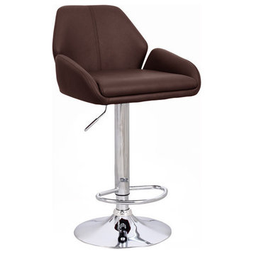 Modern Home Tesla "Leather" Contemporary Adjustable Height Bar/Counter Stool