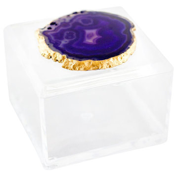 Agate Acrylic Decorative Box, Purple