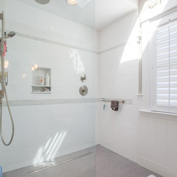 Walk-In Glass Shower with Subway Tile – Manchester MA