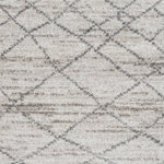 JONATHAN Y - Asilah Moroccan Modern Diamond Runner Rug, Light Gray, 2 X 8 - Inspired by vintage Moroccan rugs, our modern geometric rug is ideal for a minimalist interior. The random diamond pattern is woven in ivory on a gray background, and bordered with offset squares. Mingled threads create an understated, vintage look. Add some Bohemian style to your living room, bedroom or entry with this easy-care rug.