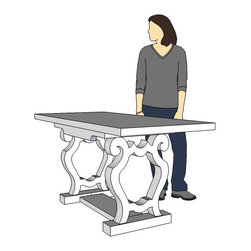 Concept drawing of Spanish Desk - Desks And Hutches
