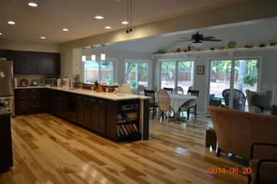 Mid-sized transitional home design photo in Raleigh