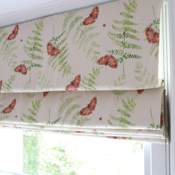 Made-to Measure, Hand-Crafted, Roman Blinds in Organic Seed Home Designs Fabric