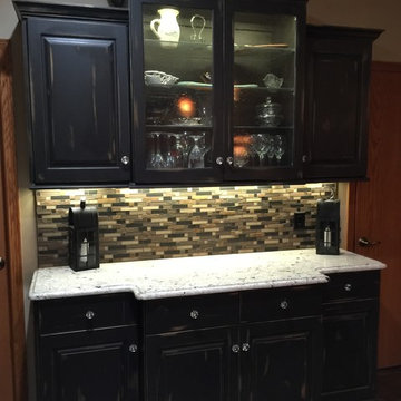 Distressed Black China Hutch