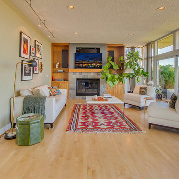 mid-century modern with big city views