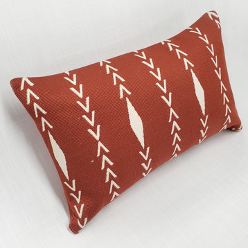 Diamond Ray Throw Pillows with Polyfill Insert, Red, 12"x20"