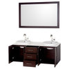 Wyndham Collection 55" Arrano Espreso Double Sink Vanity With Semi-recessed Sink