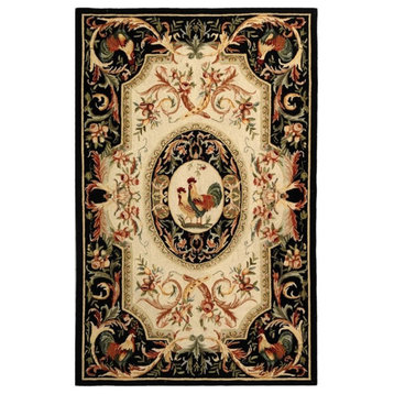 Safavieh Chelsea 2'6" X 5' Hand Hooked Wool Rug in Ivory and Black