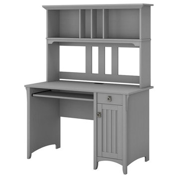 Bush Furniture Salinas Computer Desk With Hutch, Cape Cod Grey