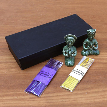 Novica Handmade Aromatherapy Night Ceramic Incense Set