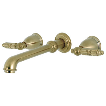KS7027GL Two-Handle Wall Mount Tub Faucet, Brushed Brass