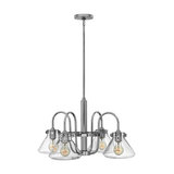 Chrome Clear Glass Chandelier - 4 x 100W E27