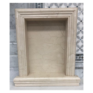 Crema Marfil Marble Both Side Polished Bathroom Corner Shelf 9''x9