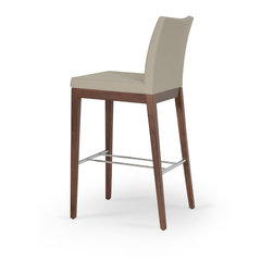 Aria Wood Bar Stool- Bone Italian PPM - Bar Stools And Counter Stools