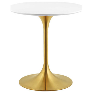 Lippa 28" Round Dining Table, Gold