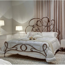 Dark Brown Beds, scroll style - Platform Beds