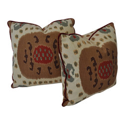 Brunswchig & Fils Large Ikat Print Pillow Pair - Products