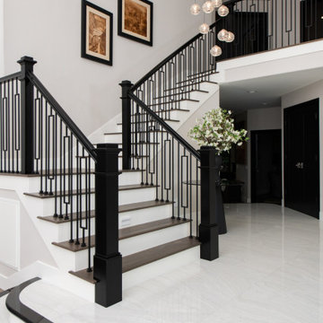 Staircase Remodel with Transitional Design