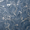 Suave Navy Marble Wallpaper Sample