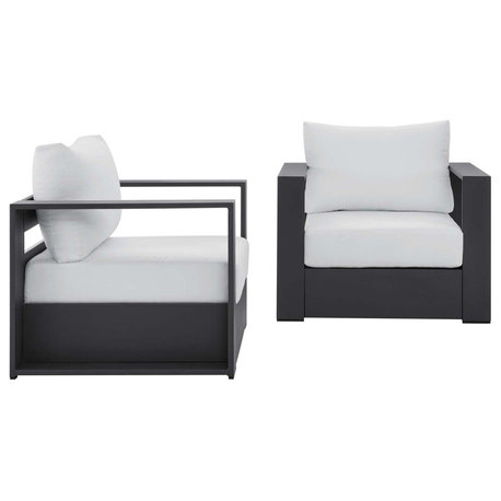 Modway Tahoe outdoor Patio Powder-Coated Aluminum 2-Piece Armchair Set