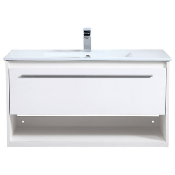 Kiera 36" Single Bathroom Floating Vanity, White
