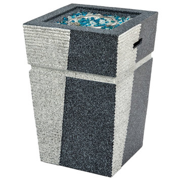 Square Concrete Outdoor Fire Pit with Rain Cover