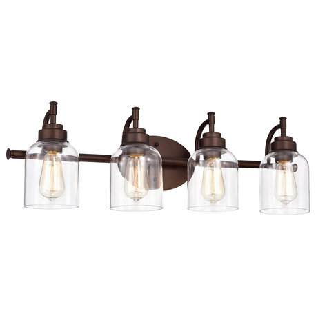 CHLOE Lighting ADAIR Transitional 4-Light Oil Rubbed Bronze Bath Fixture