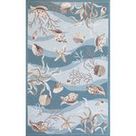 KAS - KAS Sonesta 2003 Seafoam Shells Area Rug, 5'x7'6" - Join us in the fun as you coast through our Sonesta Collection. Hand-hooked in China of 100% polyester, these rugs will add pizzazz to any room throughout your home. Some are fun, some are flirty?whichever design you pick, you're sure to bring style to your floors!