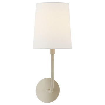 Go Lightly Sconce in China White with Linen Shade