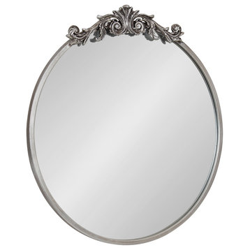 Arendahl Glam Ornate Mirror, Silver, 24" Diameter