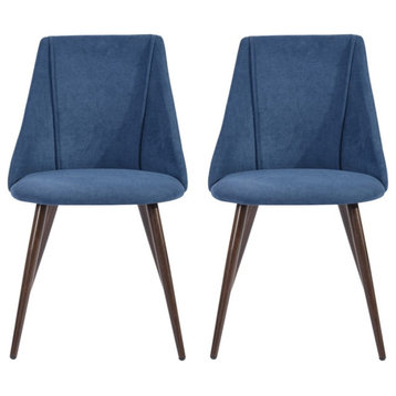 Homycasa 32.7"H Modern Velvet Dining Chair in Blue Finish (Set of 2)